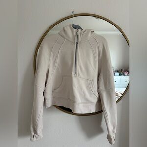 lululemon scuba half zip color bone